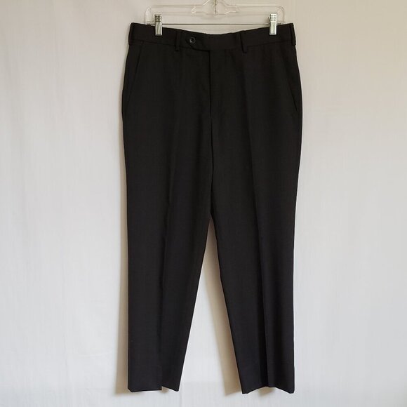 Brooks Brothers " Fitzgerald" Mens Black Wool Dress Pants. Size 34 - Picture 1 of 8